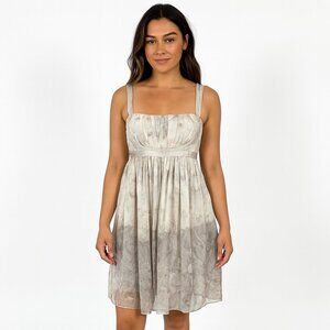 MARCHESA NOTTE Floral Silk Dress Wedding Bridesmaid Square neckline fit flare 8